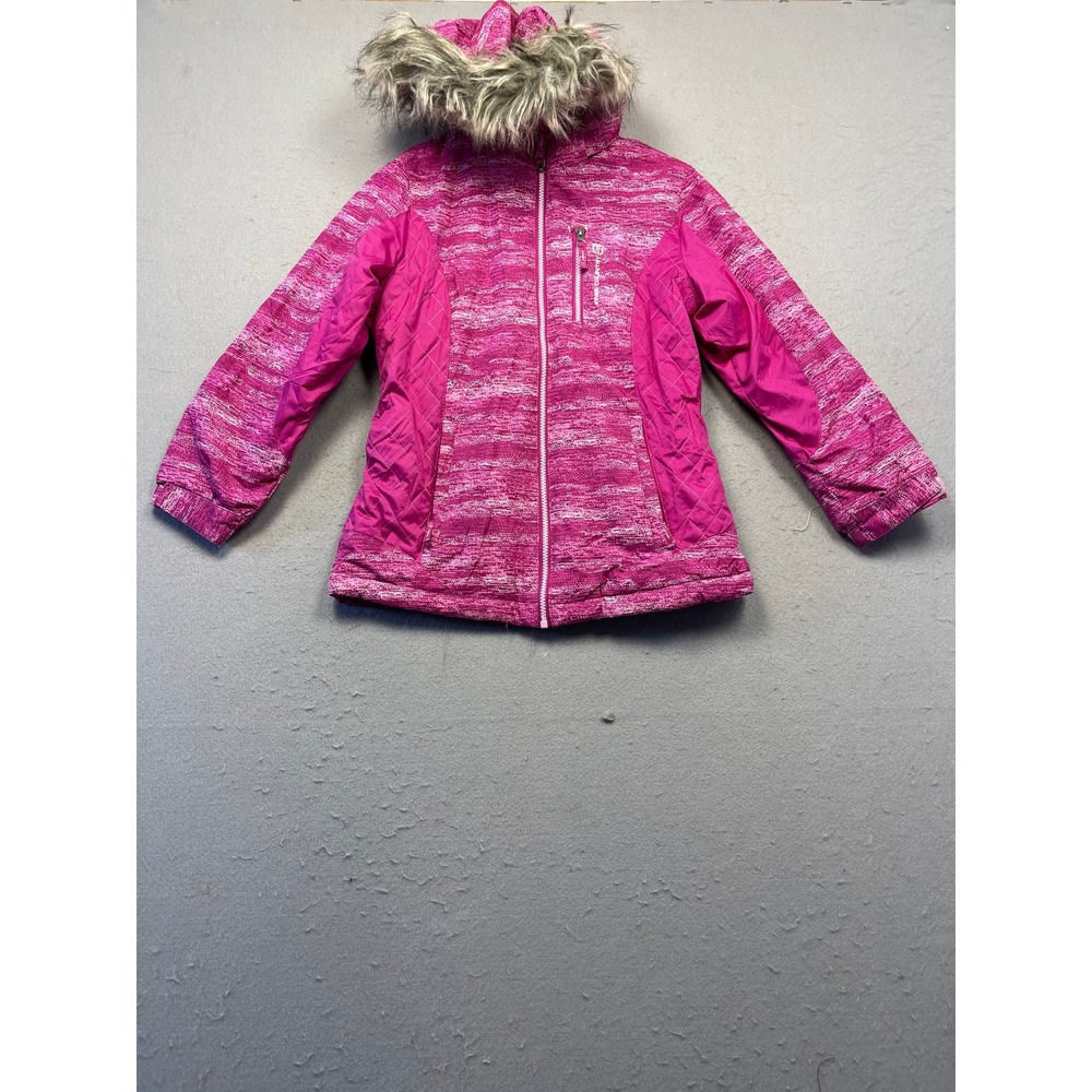 Free Country Jacket Polyester Pink Space Dye Medium 10/12 Girl